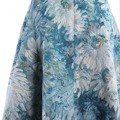 high-waist A-line skirt with floral jacquard - Ailiseu