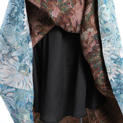 high-waist A-line skirt with floral jacquard - Ailiseu