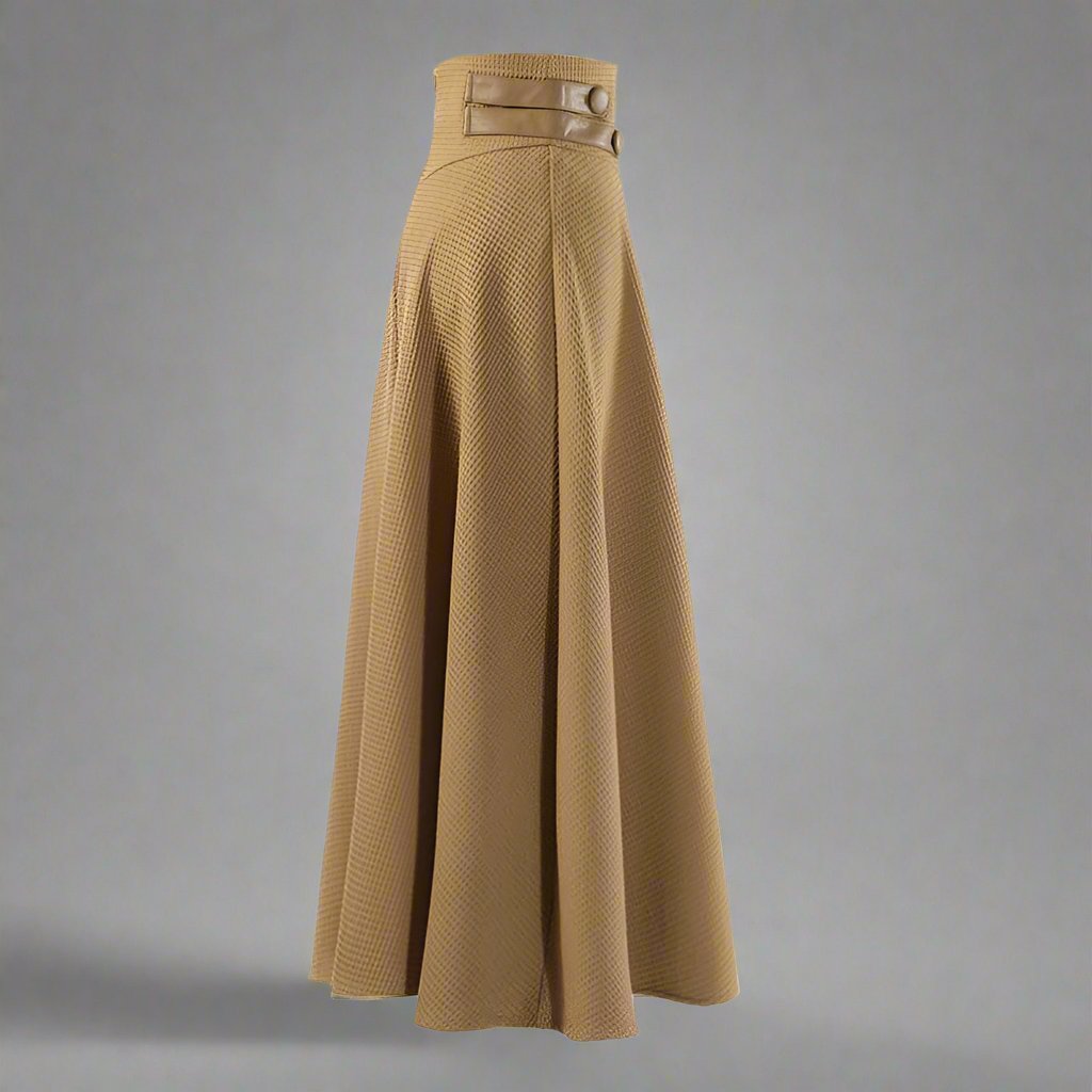 high-waist flared skirt with buttoned belt - Llyn