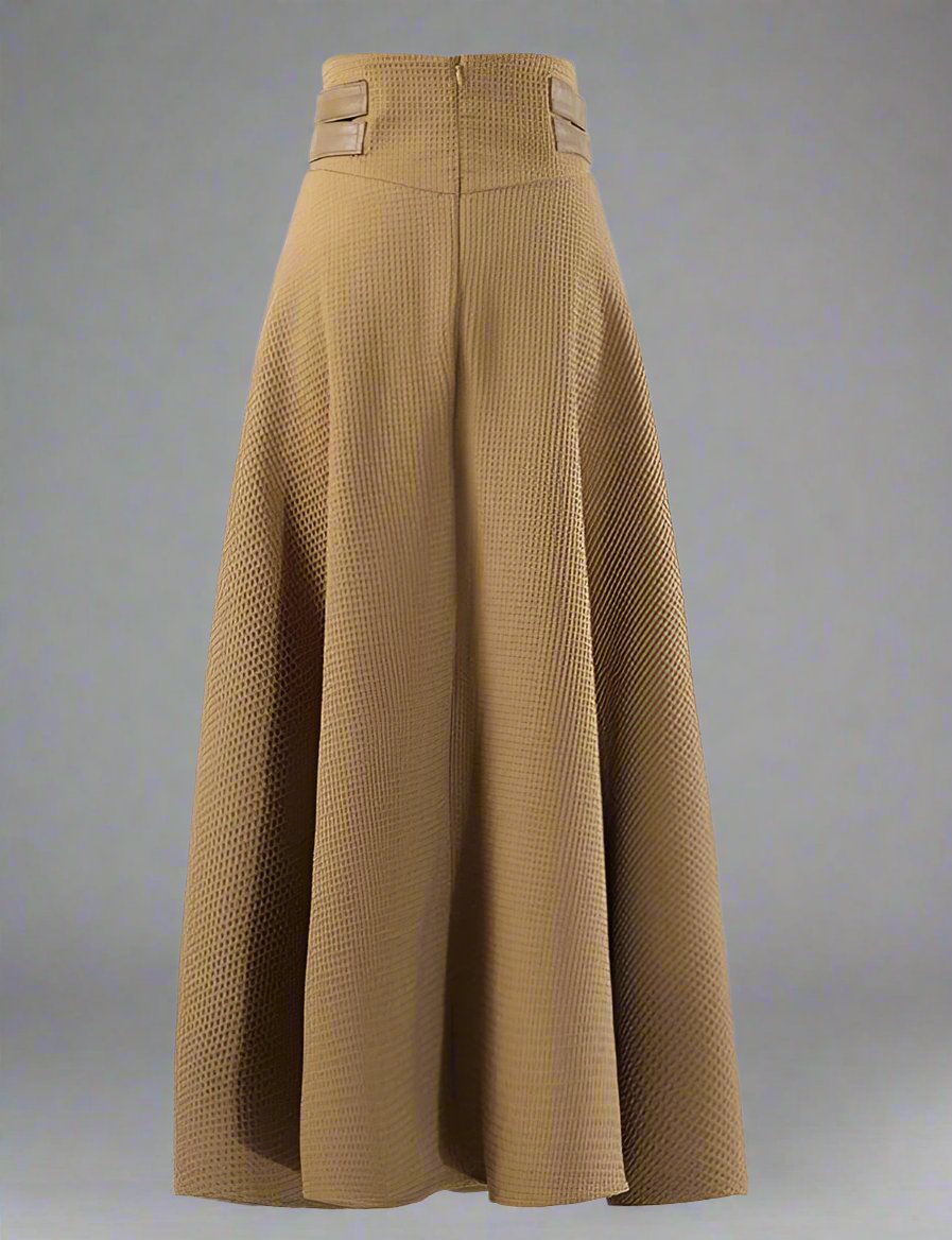 high-waist flared skirt with buttoned belt - Llyn