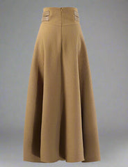 high-waist flared skirt with buttoned belt - Llyn