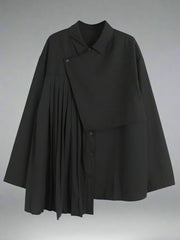 asymmetrical pleated overlay blouse - Afon