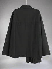 asymmetrical pleated overlay blouse - Afon