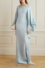 embellished neckline gown with cascading sleeves – Jarmen