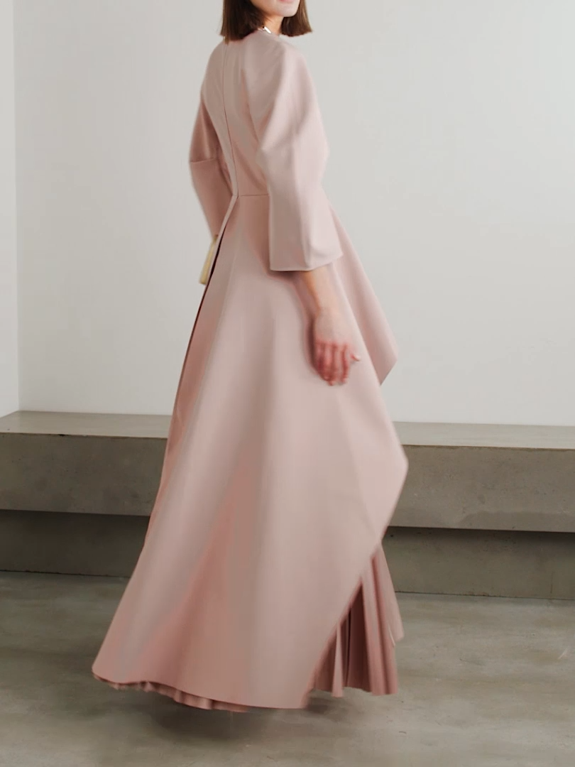 layered peplum gown with pleated skirt – Joreye