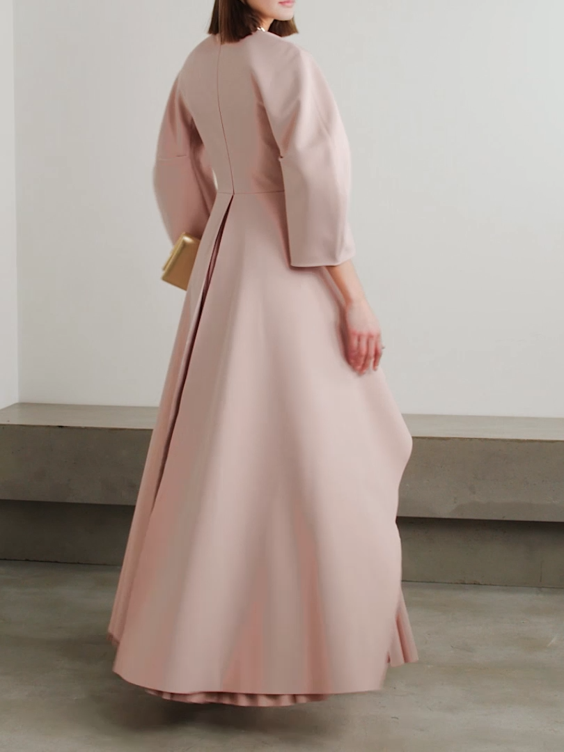 layered peplum gown with pleated skirt – Joreye