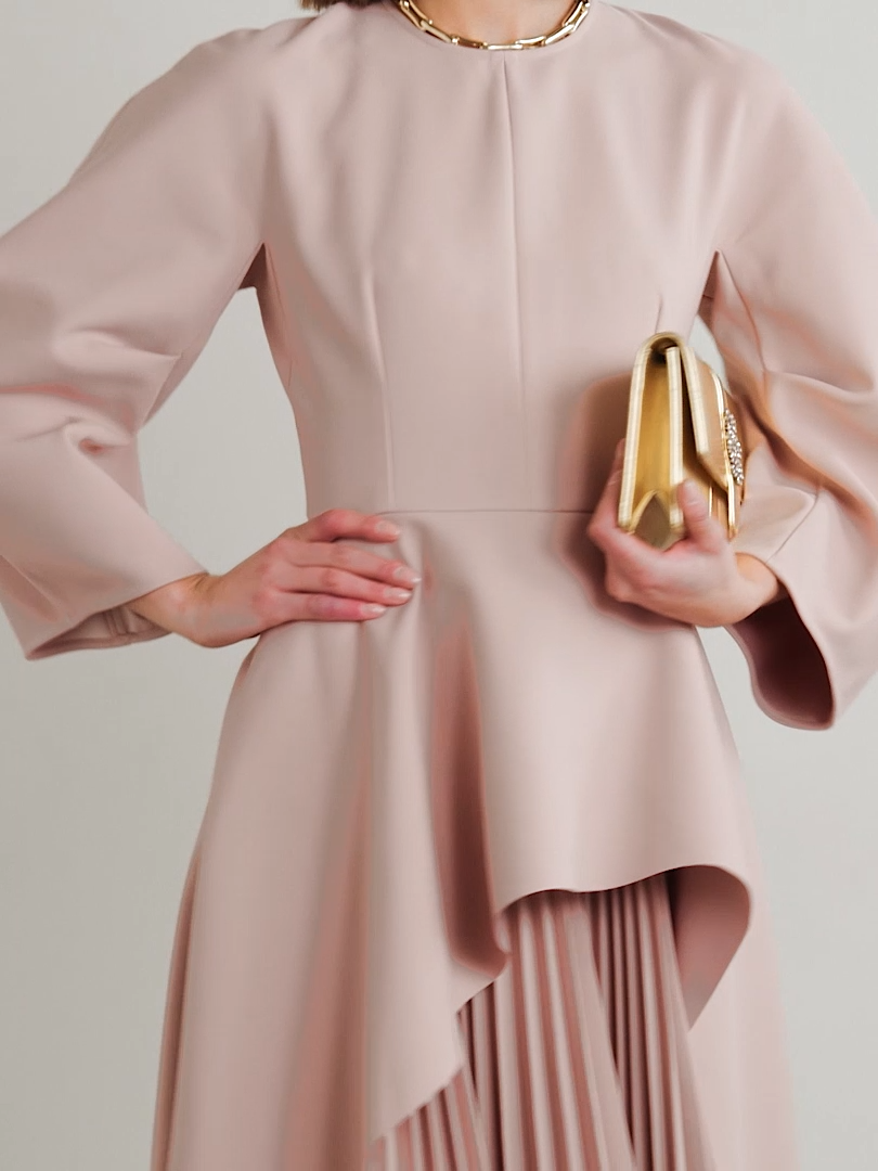 layered peplum gown with pleated skirt – Joreye