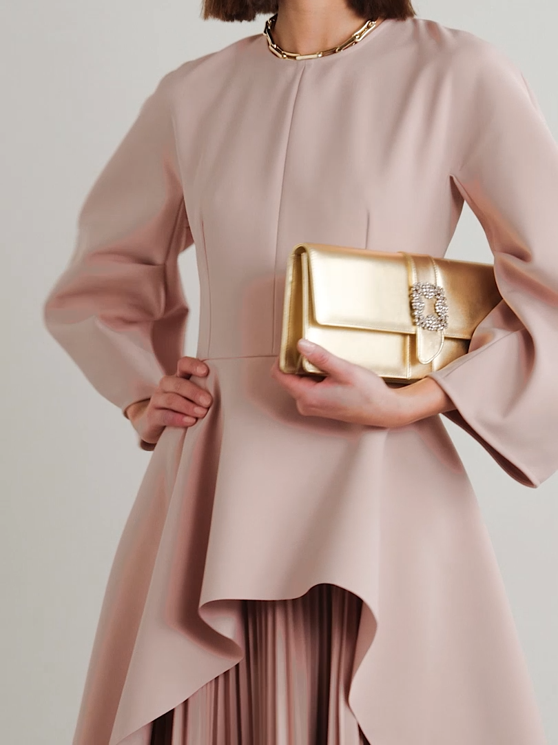 layered peplum gown with pleated skirt – Joreye