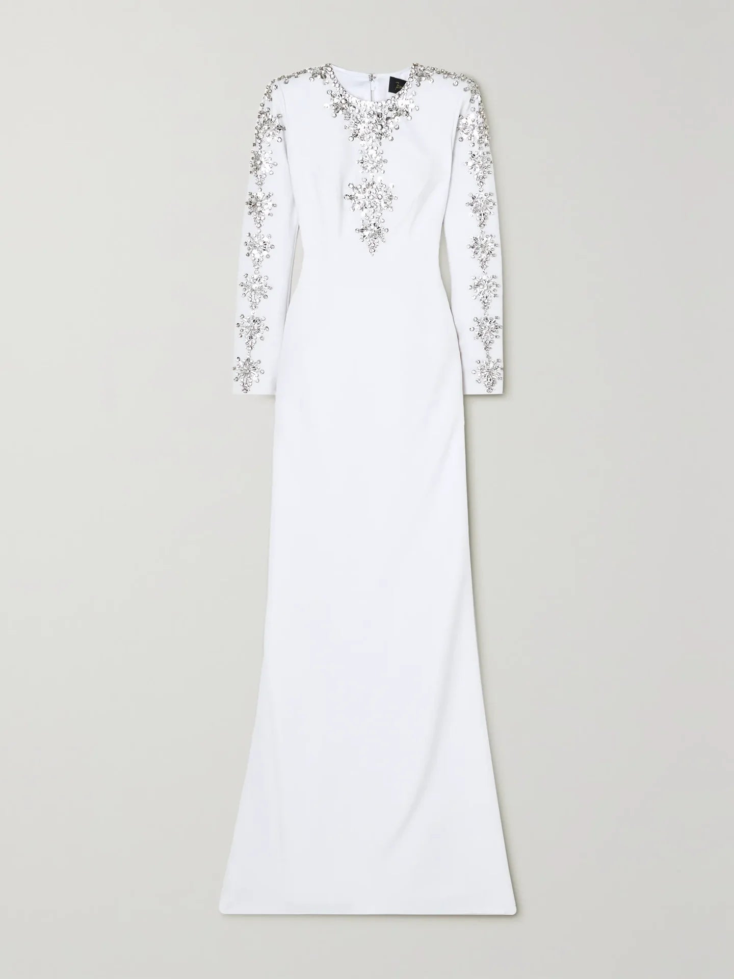 Embellished long-sleeve gown with fitted silhouette – Ziarre